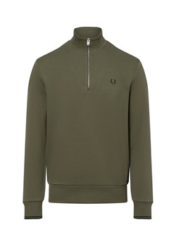 Fred Perry Męska bluza nierozpinana Mężczyźni Bawełna trawiasty jednolity ze sklepu vangraaf w kategorii Bluzy męskie - zdjęcie 175562136