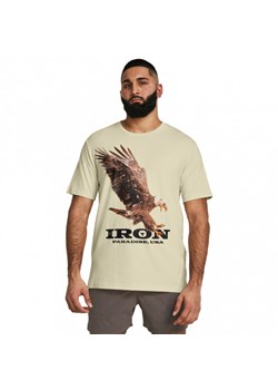 Męska koszulka treningowa Under Armour Project Rock Eagle Graphic SS - beżowa ze sklepu Sportstylestory.com w kategorii T-shirty męskie - zdjęcie 175570229