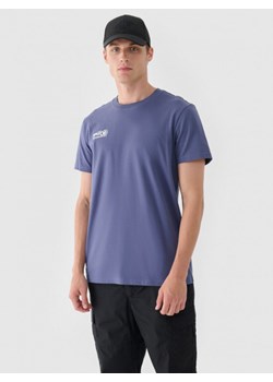 Męski t-shirt basic 4F 4FRAW24TTSHM2602 - niebieski ze sklepu Sportstylestory.com w kategorii T-shirty męskie - zdjęcie 175570527