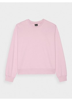 Damska bluza dresowa nierozpinana bez kaptura 4F 4FWMM00TSWSF1765 - różowa ze sklepu Sportstylestory.com w kategorii Bluzy damskie - zdjęcie 175570669