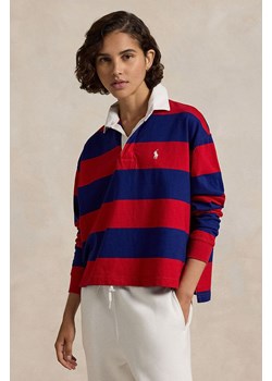 Polo Ralph Lauren longsleeve bawełniany kolor czerwony 211943012 ze sklepu PRM w kategorii Bluzki damskie - zdjęcie 175573085