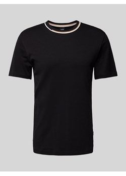 T-shirt z prążkowanym,okrągłym dekoltem model ‘Thompson’ ze sklepu Peek&Cloppenburg  w kategorii T-shirty męskie - zdjęcie 175584168