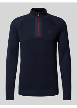 Sweter z dzianiny o kroju regular fit z czystej bawełny z kołnierzem zapinanym ze sklepu Peek&Cloppenburg  w kategorii Swetry męskie - zdjęcie 175584316