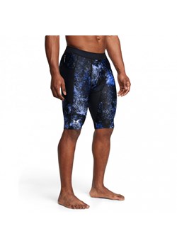 Męskie legginsy krótkie treningowe Under Armour UA Hg Isochill Prtd Lg Sts - granatowe ze sklepu Sportstylestory.com w kategorii Spodenki męskie - zdjęcie 175586159