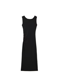 Cropp - Czarna sukienka maxi z marszczeniem - czarny ze sklepu Cropp w kategorii Sukienki - zdjęcie 175586995