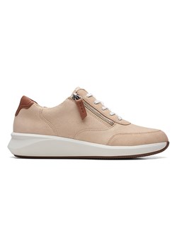 Clarks Skórzane sneakersy &quot;Un Rio Zip&quot; w kolorze beżowym ze sklepu Limango Polska w kategorii Buty sportowe damskie - zdjęcie 175601596