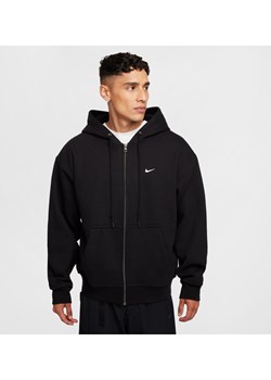 Męska termiczna bluza z kapturem i zamkiem na całej długości Nike Solo Swoosh - Czerń ze sklepu Nike poland w kategorii Bluzy męskie - zdjęcie 175609457