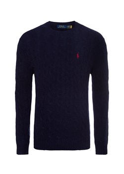 Polo Ralph Lauren Męski sweter Mężczyźni Wełna granatowy jednolity ze sklepu vangraaf w kategorii Swetry męskie - zdjęcie 175618835