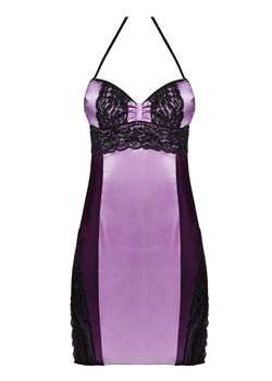 Satynowa koszulka nocna i stringi Yasti LC 13431, Kolor fioletowo-czarny, Rozmiar L, LivCo Corsetti Fashion ze sklepu Intymna w kategorii Koszule nocne - zdjęcie 175628706