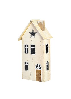 Dekoracja Snow House 25cm white beige ze sklepu dekoria.pl w kategorii Dekoracje bożonarodzeniowe - zdjęcie 175629556