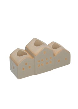 Świecznik Hauses 13x5x7cm beige ze sklepu dekoria.pl w kategorii Świeczniki - zdjęcie 175629698