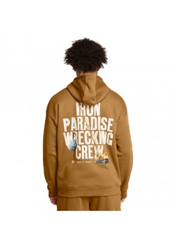Męska bluza treningowa nierozpinana bez kaptura Under Armour Project Rock Icon Fleece Hoodie - brązowa ze sklepu Sportstylestory.com w kategorii Bluzy męskie - zdjęcie 175631598
