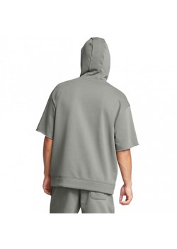 Męska bluza dresowa z kapturem Under Armour Project Rock Heavyweight Tools Of The Trade Short Sleeve Hoodie - zielona ze sklepu Sportstylestory.com w kategorii Bluzy męskie - zdjęcie 175631607