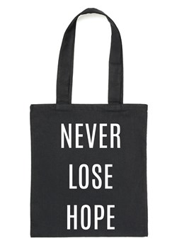 Czarny Shopper"NEVER LOSE HOPE" ze sklepu Time For Fashion w kategorii Torby Shopper bag - zdjęcie 175632247