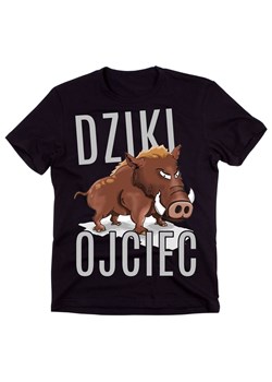 Koszulka taty DZIKI OJCIEC czarna ze sklepu Time For Fashion w kategorii T-shirty męskie - zdjęcie 175634719