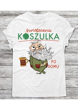 świąteczna męska koszulka biała ze sklepu Time For Fashion w kategorii T-shirty męskie - zdjęcie 175635439