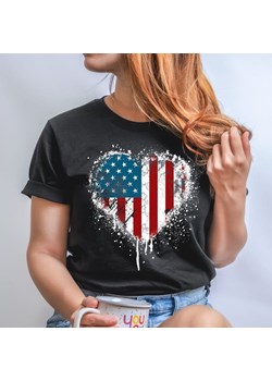 Koszulka SERCE FLAGA USA ze sklepu Time For Fashion w kategorii Bluzki damskie - zdjęcie 175635725