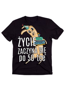 KOSZULKA MĘSKA NA 50 życie zaczyna się po 50 ze sklepu Time For Fashion w kategorii T-shirty męskie - zdjęcie 175635978