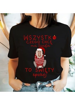 świąteczna koszulka z nosaczem damska ze sklepu Time For Fashion w kategorii Bluzki damskie - zdjęcie 175636277