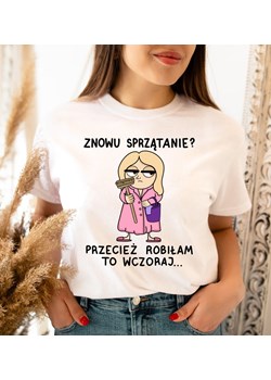 fajna koszulka na prezent dla kobiety - znowu sprzątanie blondynka ze sklepu Time For Fashion w kategorii Bluzki damskie - zdjęcie 175636527