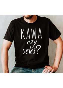 śmieszna męska koszulka kawczy czy sek... ze sklepu Time For Fashion w kategorii T-shirty męskie - zdjęcie 175636595