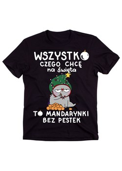 śmieszna męska koszulka WSZYSTKO CZEGO CHCĘ NA ŚWIETA TO MANDARYNKI BEZ PESTEK ze sklepu Time For Fashion w kategorii T-shirty męskie - zdjęcie 175637049