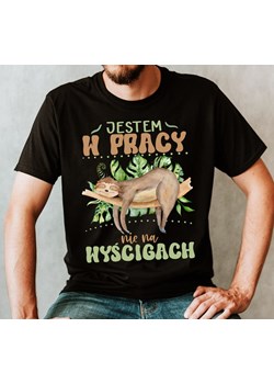 Koszulka męska jestem w pracy nie na wyścigach ze sklepu Time For Fashion w kategorii T-shirty męskie - zdjęcie 175637385