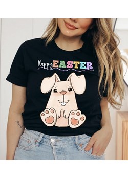 damska koszulka happy easter na wielkanoc z zajączkiem ze sklepu Time For Fashion w kategorii Bluzki damskie - zdjęcie 175637589