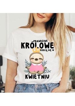 koszulka damska na urodziny prawdziwe królowe rodzą się w kwietniu ze sklepu Time For Fashion w kategorii Bluzki damskie - zdjęcie 175637778