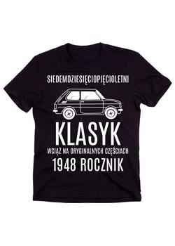 męska koszulka NA 75 URODZINY SIEDEMDZIESIĘCIOPIĘCIOLETNI KLASYK ze sklepu Time For Fashion w kategorii T-shirty męskie - zdjęcie 175637805