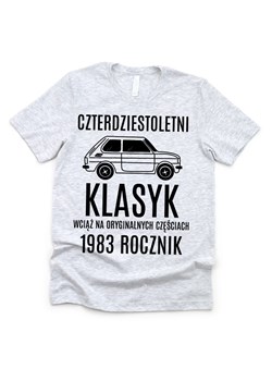 Męska Koszulka na 40 urodziny - kolor szary 40 klasyk ze sklepu Time For Fashion w kategorii T-shirty męskie - zdjęcie 175638077