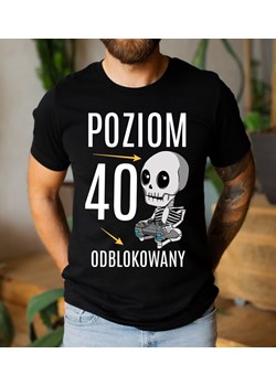 męska koszulka NA 40 URODZINY - POZIOM 40 ODBLOKOWANY ze sklepu Time For Fashion w kategorii T-shirty męskie - zdjęcie 175638079