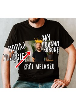 Męska koszulka ze zdjęciem na 18 KRÓL MELANŻU Z KORONĄ ze sklepu Time For Fashion w kategorii T-shirty męskie - zdjęcie 175638309