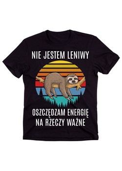 KOSZULKA NIE JESTEM LENIWY OSZCZĘDZAM ENERGIĘ ze sklepu Time For Fashion w kategorii T-shirty męskie - zdjęcie 175638906