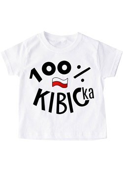 dziecięca koszulka dla kibica - 100 % kibicka, koszulka kibica dla dziecka ze sklepu Time For Fashion w kategorii Bluzki dziewczęce - zdjęcie 175638986