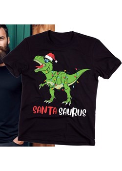 ŚMIĘSZNA MĘSKA KOSZULKA NA ŚWIĘTA SANTA SAURUS ze sklepu Time For Fashion w kategorii T-shirty męskie - zdjęcie 175639188