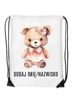 Worek na buty z imieniem do przedszkola szkoły żłobka MISIEK4 ze sklepu Time For Fashion w kategorii Plecaki dla dzieci - zdjęcie 175639659