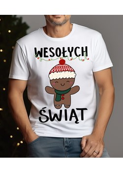 Męska koszulka wesołych świąt z ciastkiem ze sklepu Time For Fashion w kategorii T-shirty męskie - zdjęcie 175639895