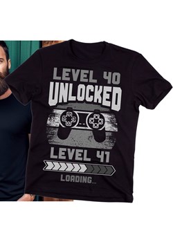 Męska koszulka na 40 urodziny LEVEL 40 UNLOCKED ze sklepu Time For Fashion w kategorii T-shirty męskie - zdjęcie 175640086