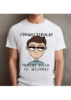 FAJNA MĘSKA KOSZULKA NA PREZENT ZNOWU SZKOŁA ze sklepu Time For Fashion w kategorii T-shirty męskie - zdjęcie 175640506