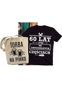 ZESTAW NA PREZENT 60 URODZINY 60 LAT I WCIĄŻ NA ORYGINALNYCH CZĘŚCIACH ze sklepu Time For Fashion w kategorii T-shirty męskie - zdjęcie 175640675