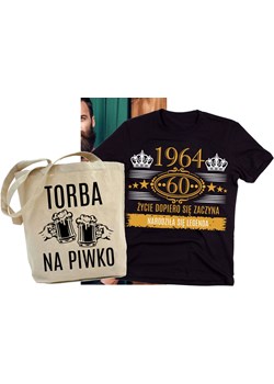 ZESTAW NA PREZENT koszulka na 60 URODZINY plus torba z nadrukiem ze sklepu Time For Fashion w kategorii T-shirty męskie - zdjęcie 175640678