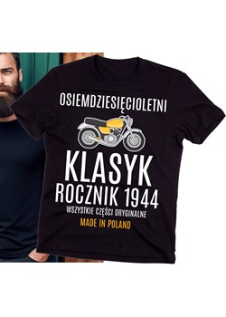 Koszulka męska na 80 urodziny Z MOTOCYKLEM ze sklepu Time For Fashion w kategorii T-shirty męskie - zdjęcie 175640878