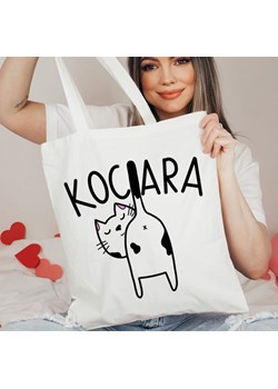 Torba na zakupy shopper z nadrukiem dla kociary ze sklepu Time For Fashion w kategorii Torby materiałowe - zdjęcie 175641215