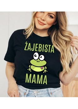 czarna koszulka dla mamy żajebista mama ze sklepu Time For Fashion w kategorii Bluzki damskie - zdjęcie 175641769