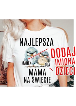 Koszulka na dzień mamy - NAJLEPSZA MAMA NA ŚWIECIE Z DWÓJKĄ DZIECI ze sklepu Time For Fashion w kategorii Bluzki damskie - zdjęcie 175641806