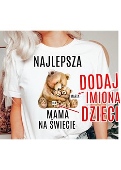 Koszulka na dzień mamy - NAJLEPSZA MAMA NA ŚWIECIE Z DWÓJKĄ DZIECI ze sklepu Time For Fashion w kategorii Bluzki damskie - zdjęcie 175641808