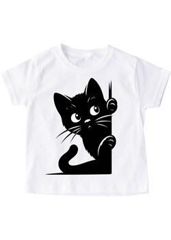 koszulka z kotem dla dziecka kot czarny 1 ze sklepu Time For Fashion w kategorii Bluzki dziewczęce - zdjęcie 175642485