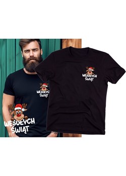 męska czarna Koszulka na ŚWIĘTA WESOŁYCH ŚWIĄT ze sklepu Time For Fashion w kategorii T-shirty męskie - zdjęcie 175642597