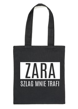 Czarny Shopper"ZARA SZLAG MNIE TRAFI" ze sklepu Time For Fashion w kategorii Torby Shopper bag - zdjęcie 175642658